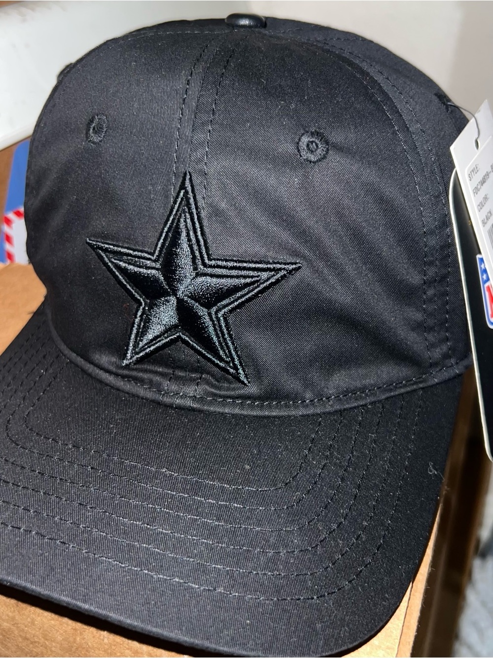 Dallas Cowboys NFL Dad Hat Adjustable Brown Leather Strap New